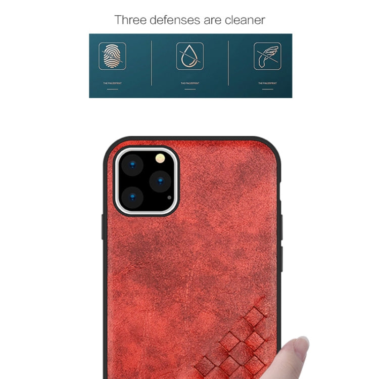 For iPhone 11 Pro TJ KINGS Weaving Series Shockproof TPU + Hand Made Weaving PU Case