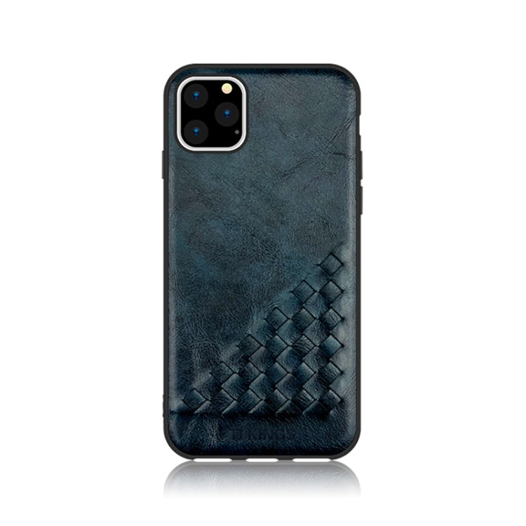 For iPhone 11 Pro Max TJ KINGS Weaving Series Shockproof TPU + Hand Made Weaving PU Case