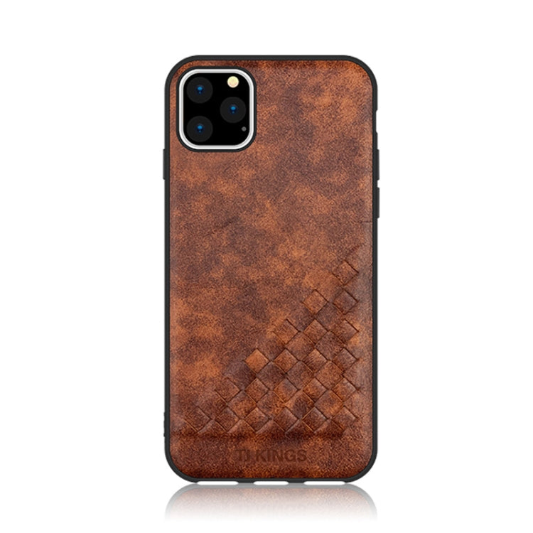 For iPhone 11 TJ KINGS Weaving Series Shockproof TPU + Hand Made Weaving PU Case