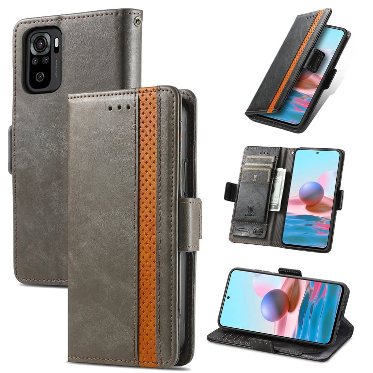 For Xiaomi Redmi Note 10 CaseNeo Business Splicing Dual Magnetic Buckle Horizontal Flip PU Leather Case with Holder & Card Slots & Wallet