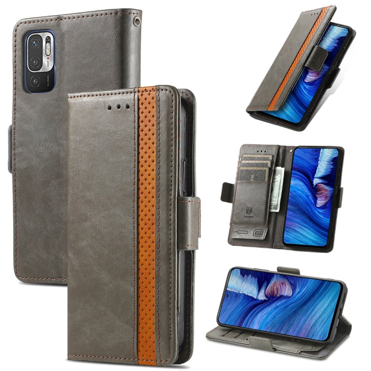 For Xiaomi Redmi Note 10 5G CaseNeo Business Splicing Dual Magnetic Buckle Horizontal Flip PU Leather Case with Holder & Card Slots & Wallet