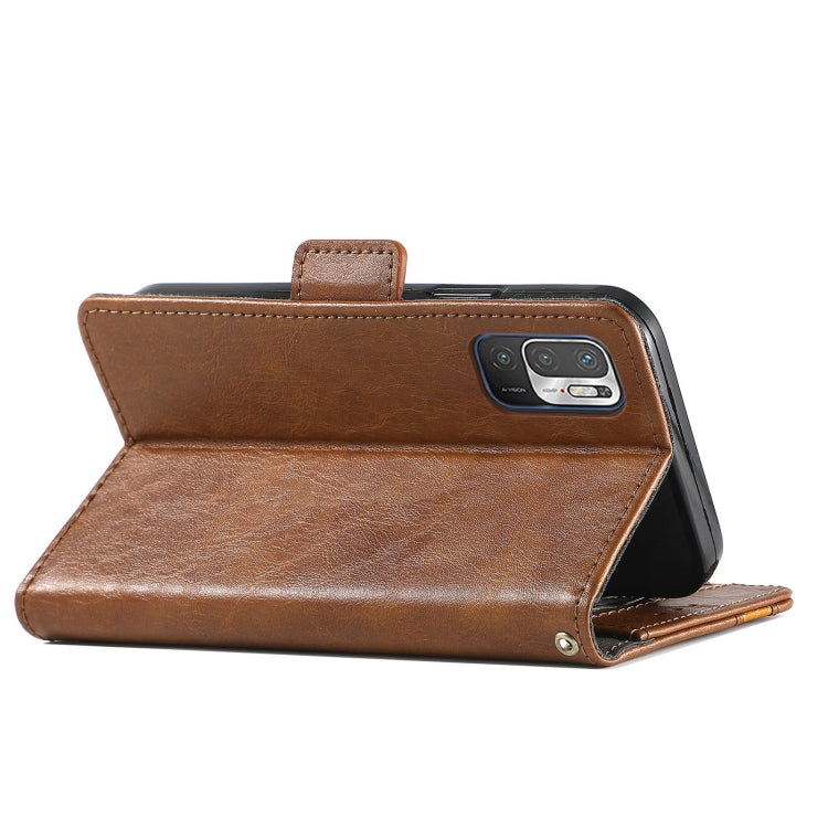For Xiaomi Redmi Note 10 5G CaseNeo Business Splicing Dual Magnetic Buckle Horizontal Flip PU Leather Case with Holder & Card Slots & Wallet