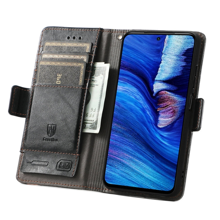 For Xiaomi Redmi Note 10 5G CaseNeo Business Splicing Dual Magnetic Buckle Horizontal Flip PU Leather Case with Holder & Card Slots & Wallet