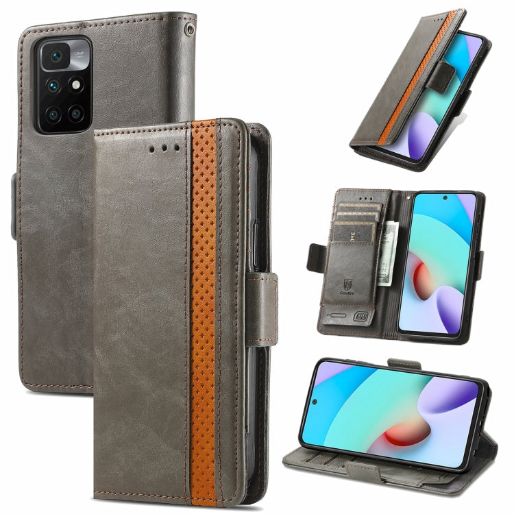 For Xiaomi Redmi 10 CaseNeo Business Splicing Dual Magnetic Buckle Horizontal Flip PU Leather Case with Holder & Card Slots & Wallet