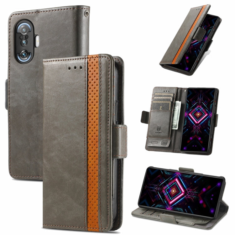For Xiaomi Redmi K40 Gaming CaseNeo Business Splicing Dual Magnetic Buckle Horizontal Flip PU Leather Case with Holder & Card Slots & Wallet
