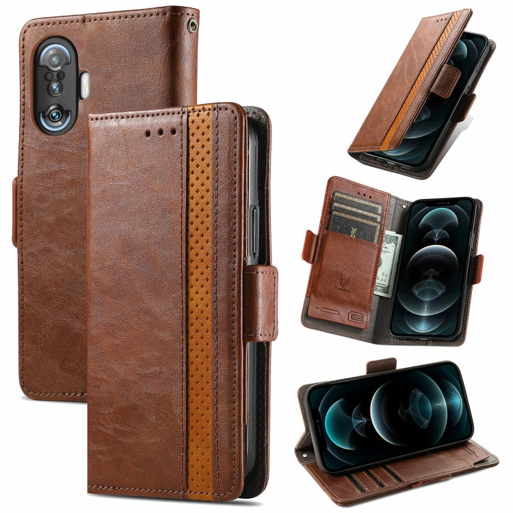 For Xiaomi Redmi K40 Gaming CaseNeo Business Splicing Dual Magnetic Buckle Horizontal Flip PU Leather Case with Holder & Card Slots & Wallet