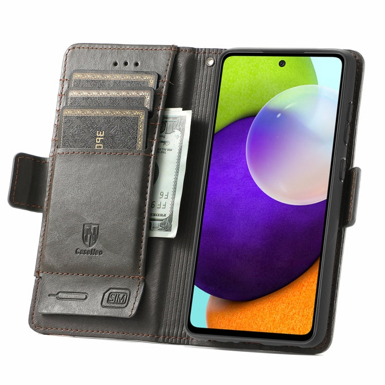 For Samsung Galaxy A52 5G CaseNeo Business Splicing Dual Magnetic Buckle Horizontal Flip PU Leather Case with Holder & Card Slots & Wallet