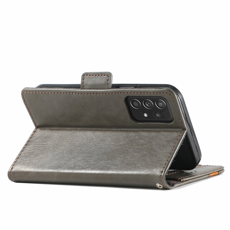 For Samsung Galaxy A52 5G CaseNeo Business Splicing Dual Magnetic Buckle Horizontal Flip PU Leather Case with Holder & Card Slots & Wallet