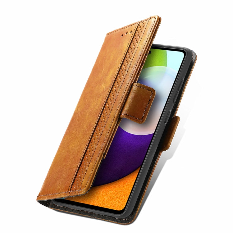 For Samsung Galaxy A52 5G CaseNeo Business Splicing Dual Magnetic Buckle Horizontal Flip PU Leather Case with Holder & Card Slots & Wallet