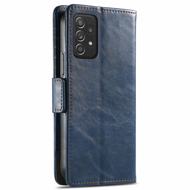 For Samsung Galaxy A52 5G CaseNeo Business Splicing Dual Magnetic Buckle Horizontal Flip PU Leather Case with Holder & Card Slots & Wallet