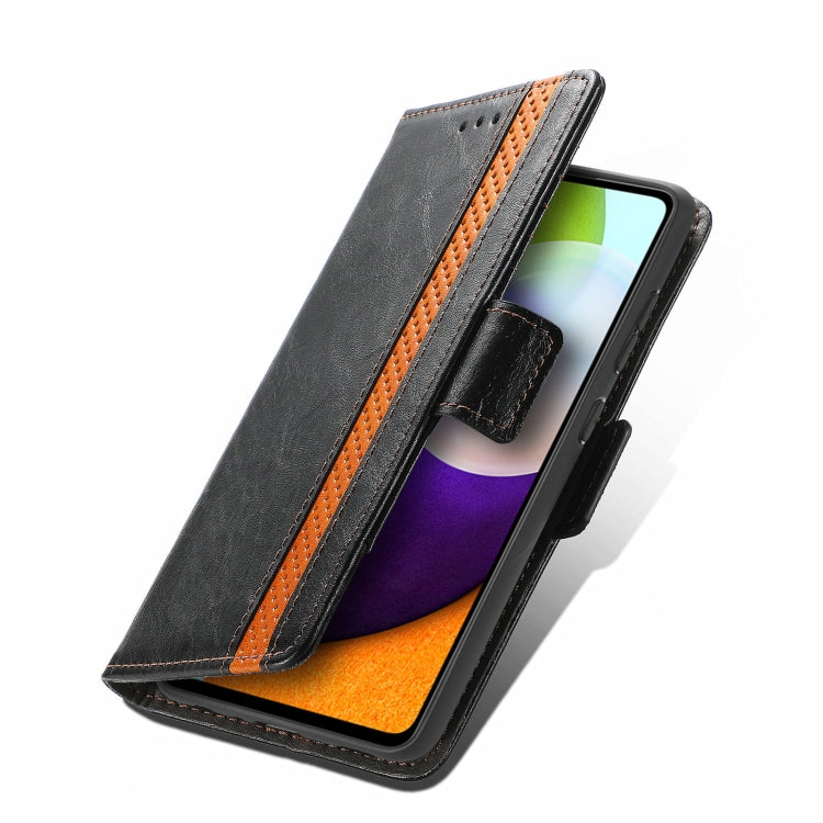 For Samsung Galaxy A52 5G CaseNeo Business Splicing Dual Magnetic Buckle Horizontal Flip PU Leather Case with Holder & Card Slots & Wallet