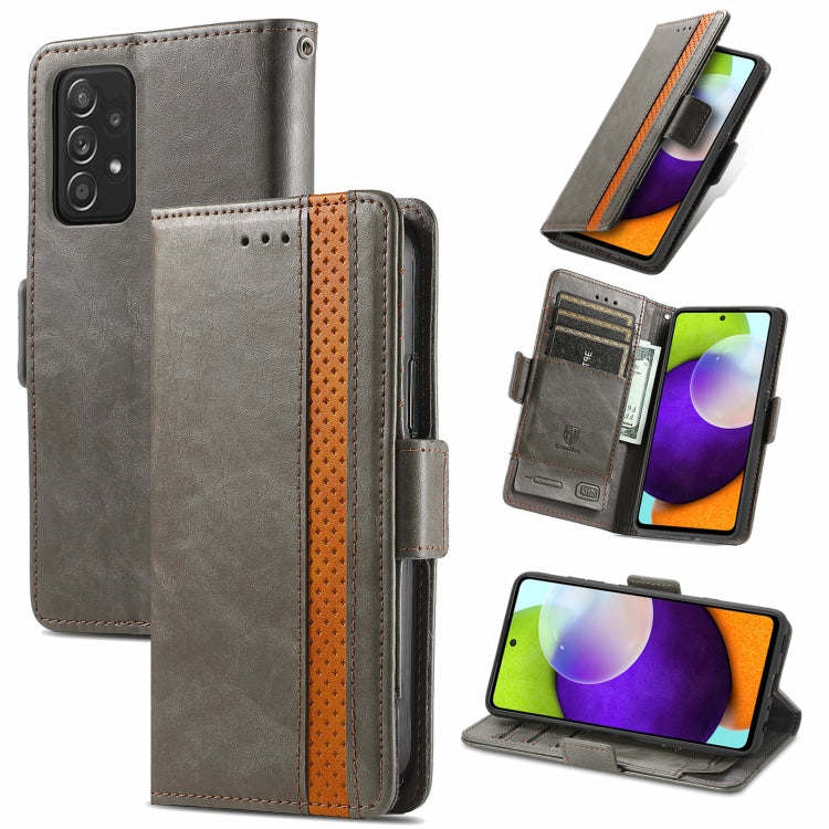 For Samsung Galaxy A72 5G CaseNeo Business Splicing Dual Magnetic Buckle Horizontal Flip PU Leather Case with Holder & Card Slots & Wallet