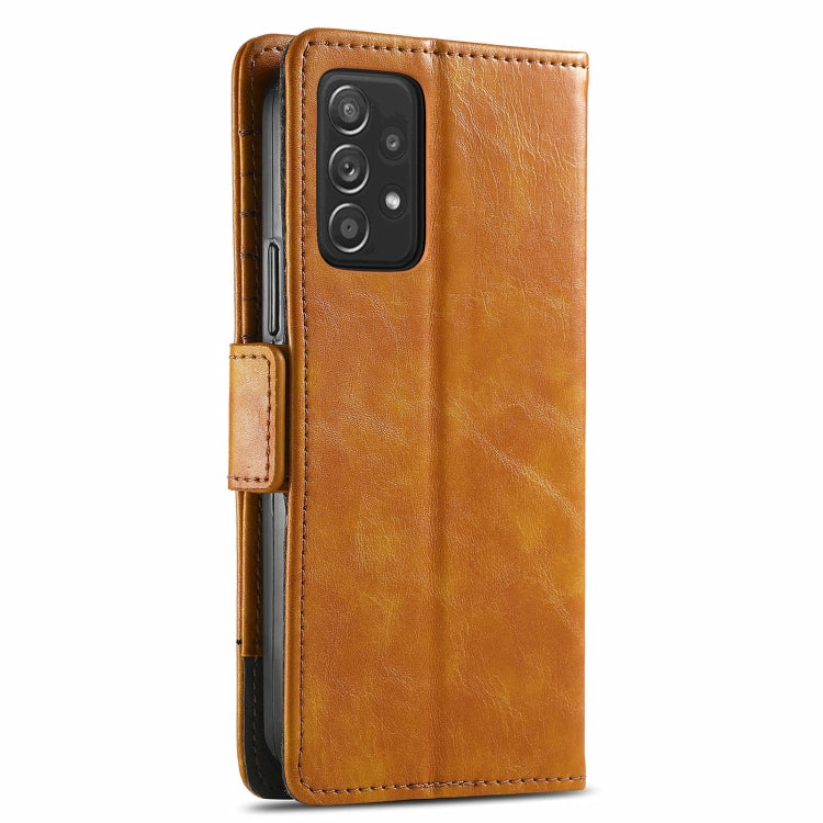 For Samsung Galaxy A72 5G CaseNeo Business Splicing Dual Magnetic Buckle Horizontal Flip PU Leather Case with Holder & Card Slots & Wallet