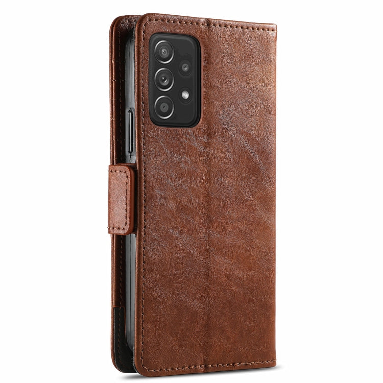 For Samsung Galaxy A72 5G CaseNeo Business Splicing Dual Magnetic Buckle Horizontal Flip PU Leather Case with Holder & Card Slots & Wallet