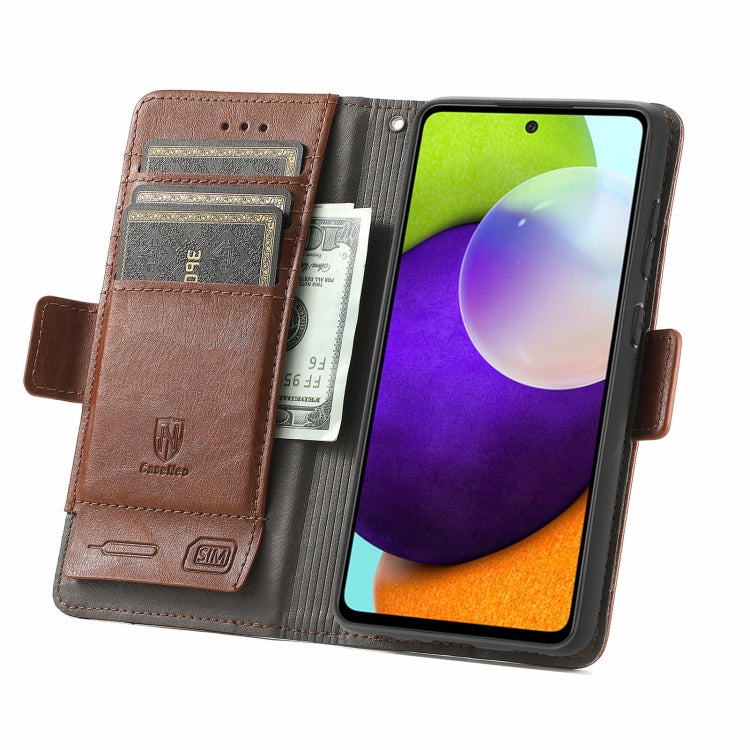 For Samsung Galaxy A72 5G CaseNeo Business Splicing Dual Magnetic Buckle Horizontal Flip PU Leather Case with Holder & Card Slots & Wallet