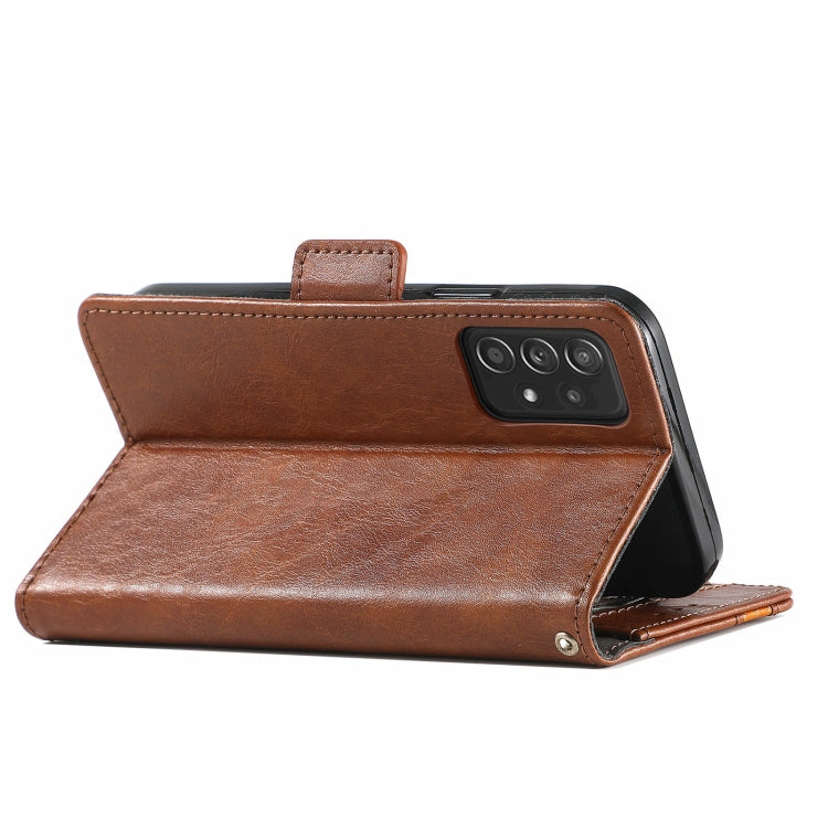 For Samsung Galaxy A72 5G CaseNeo Business Splicing Dual Magnetic Buckle Horizontal Flip PU Leather Case with Holder & Card Slots & Wallet