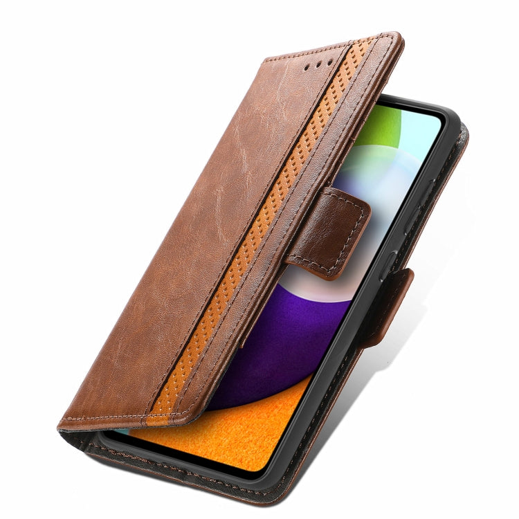 For Samsung Galaxy A72 5G CaseNeo Business Splicing Dual Magnetic Buckle Horizontal Flip PU Leather Case with Holder & Card Slots & Wallet