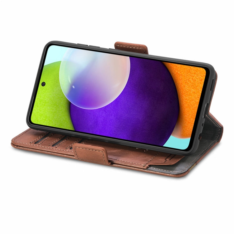 For Samsung Galaxy A72 5G CaseNeo Business Splicing Dual Magnetic Buckle Horizontal Flip PU Leather Case with Holder & Card Slots & Wallet