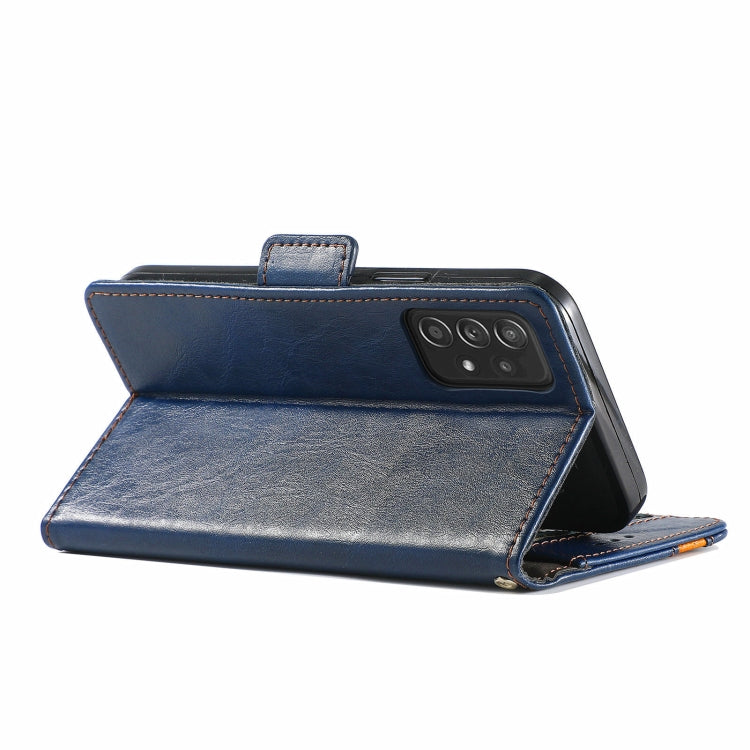 For Samsung Galaxy A72 5G CaseNeo Business Splicing Dual Magnetic Buckle Horizontal Flip PU Leather Case with Holder & Card Slots & Wallet