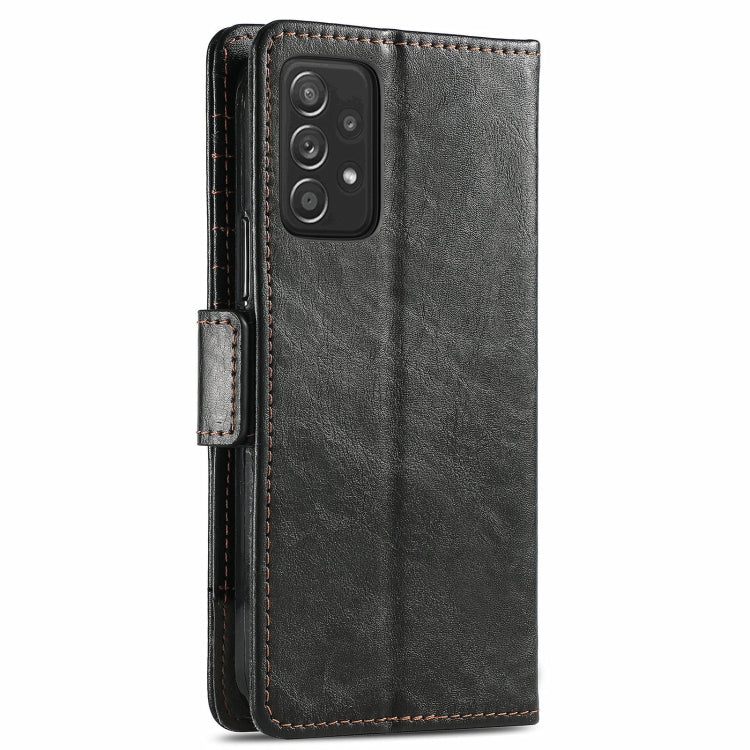For Samsung Galaxy A72 5G CaseNeo Business Splicing Dual Magnetic Buckle Horizontal Flip PU Leather Case with Holder & Card Slots & Wallet