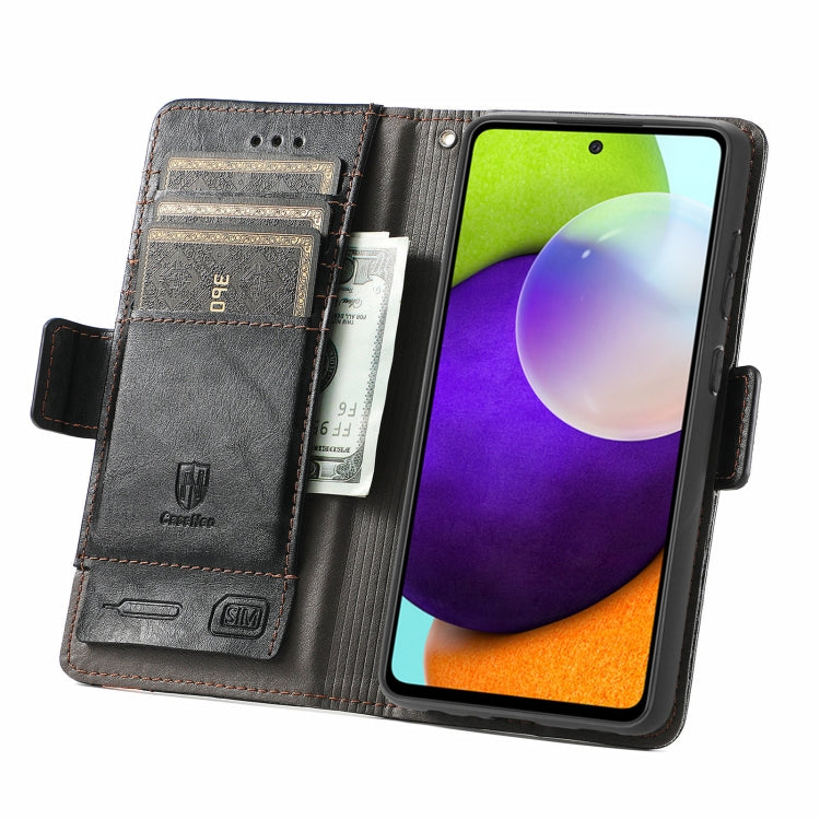 For Samsung Galaxy A72 5G CaseNeo Business Splicing Dual Magnetic Buckle Horizontal Flip PU Leather Case with Holder & Card Slots & Wallet