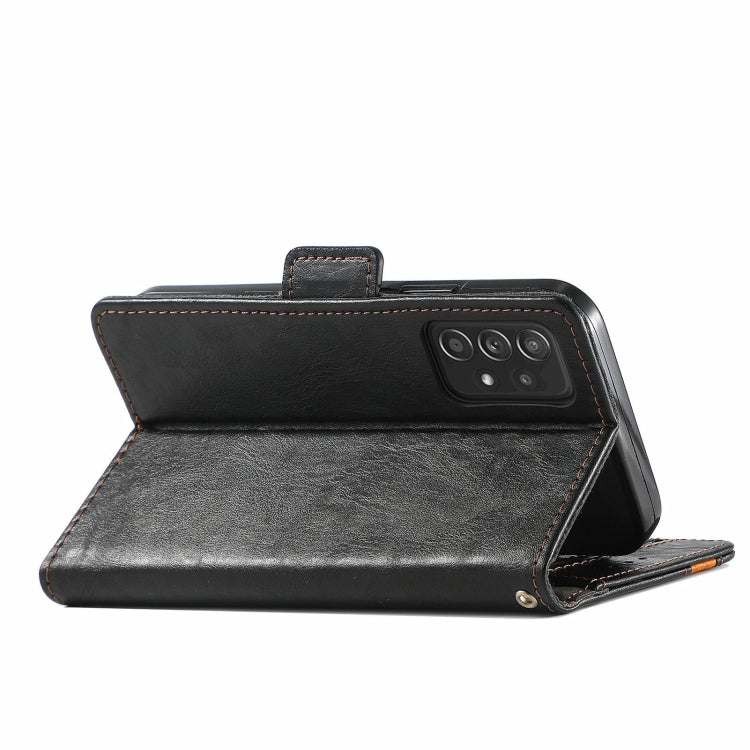 For Samsung Galaxy A72 5G CaseNeo Business Splicing Dual Magnetic Buckle Horizontal Flip PU Leather Case with Holder & Card Slots & Wallet