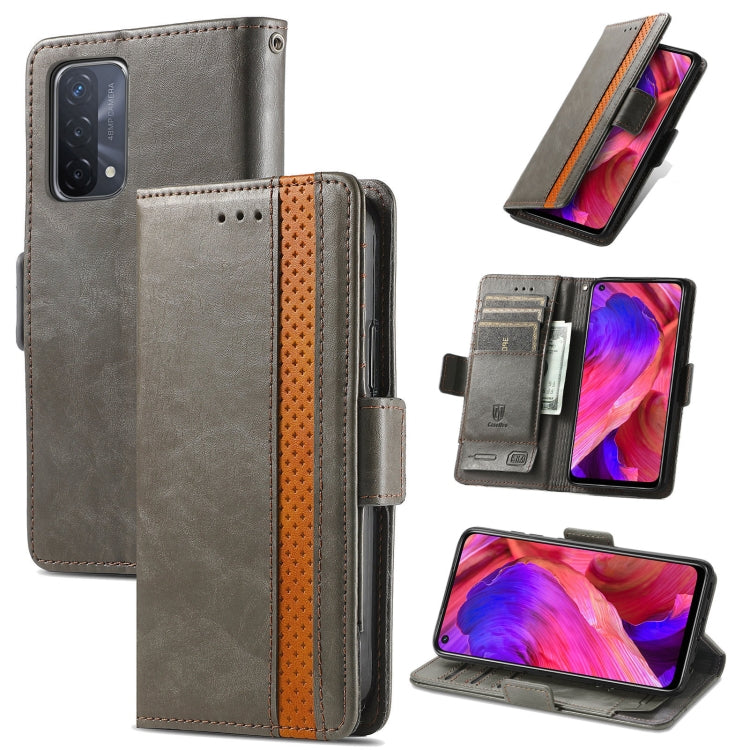 For OPPO A93 5G CaseNeo Business Splicing Dual Magnetic Buckle Horizontal Flip PU Leather Case with Holder & Card Slots & Wallet