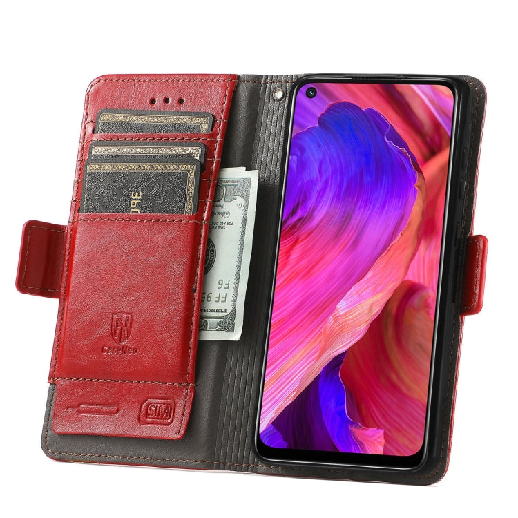 For OPPO A93 5G CaseNeo Business Splicing Dual Magnetic Buckle Horizontal Flip PU Leather Case with Holder & Card Slots & Wallet