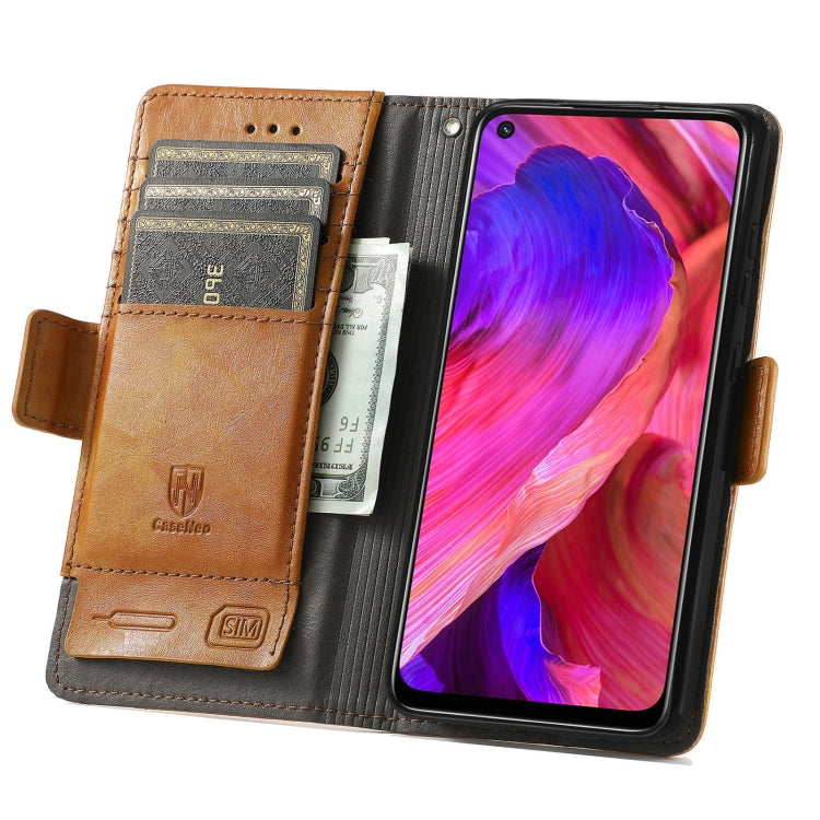 For OPPO A93 5G CaseNeo Business Splicing Dual Magnetic Buckle Horizontal Flip PU Leather Case with Holder & Card Slots & Wallet