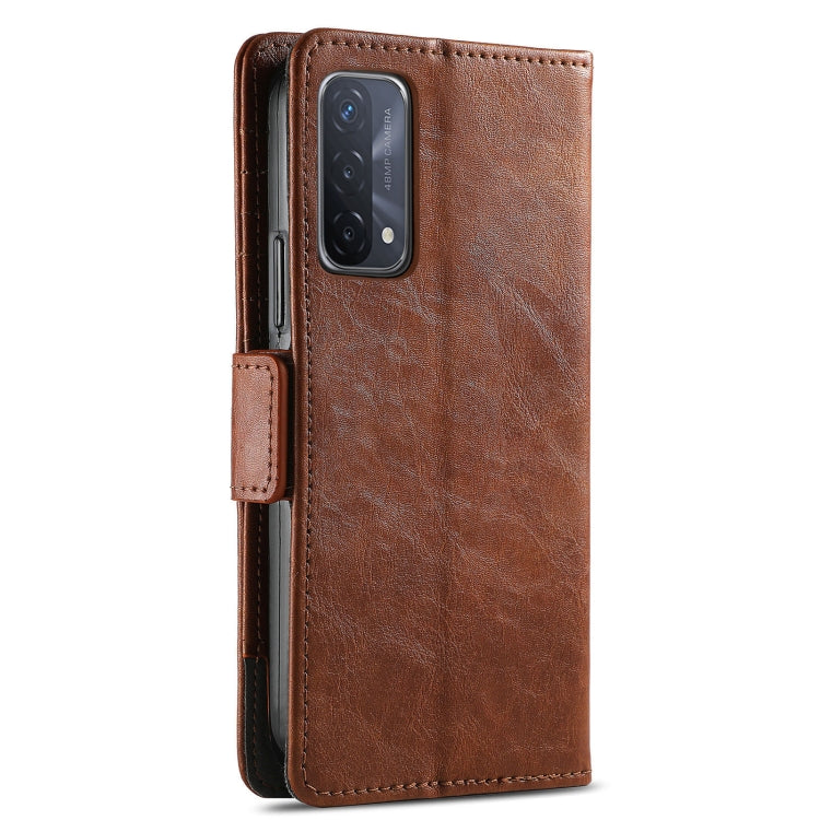 For OPPO A93 5G CaseNeo Business Splicing Dual Magnetic Buckle Horizontal Flip PU Leather Case with Holder & Card Slots & Wallet