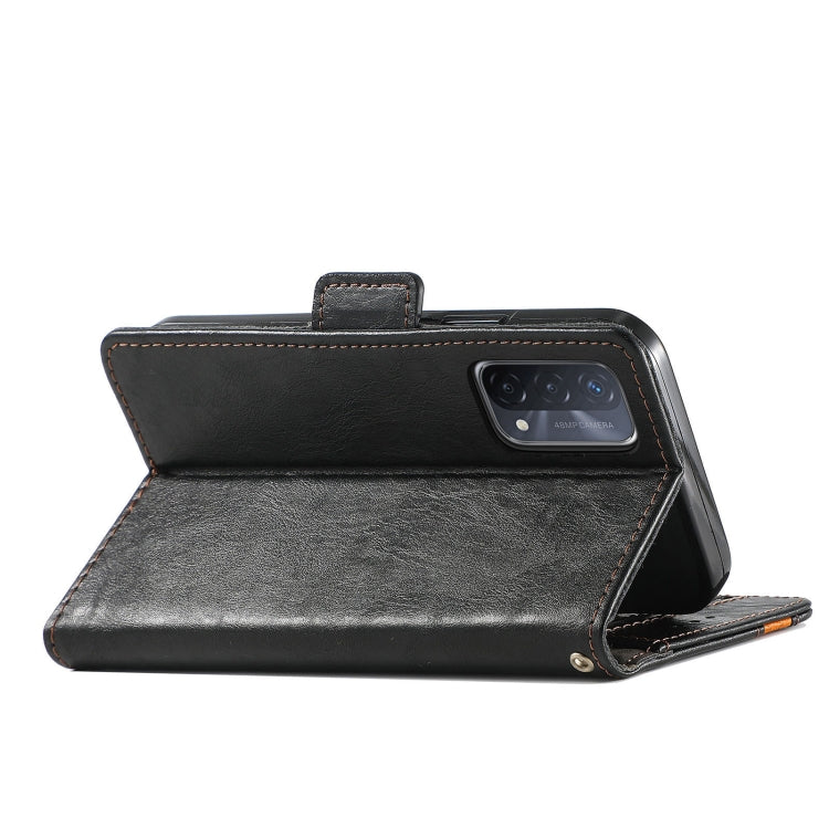 For OPPO A93 5G CaseNeo Business Splicing Dual Magnetic Buckle Horizontal Flip PU Leather Case with Holder & Card Slots & Wallet