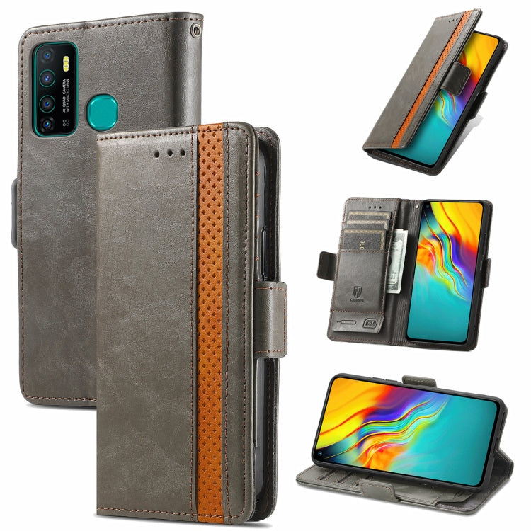 For Infinix Hot 9 CaseNeo Business Splicing Dual Magnetic Buckle Horizontal Flip PU Leather Case with Holder & Card Slots & Wallet