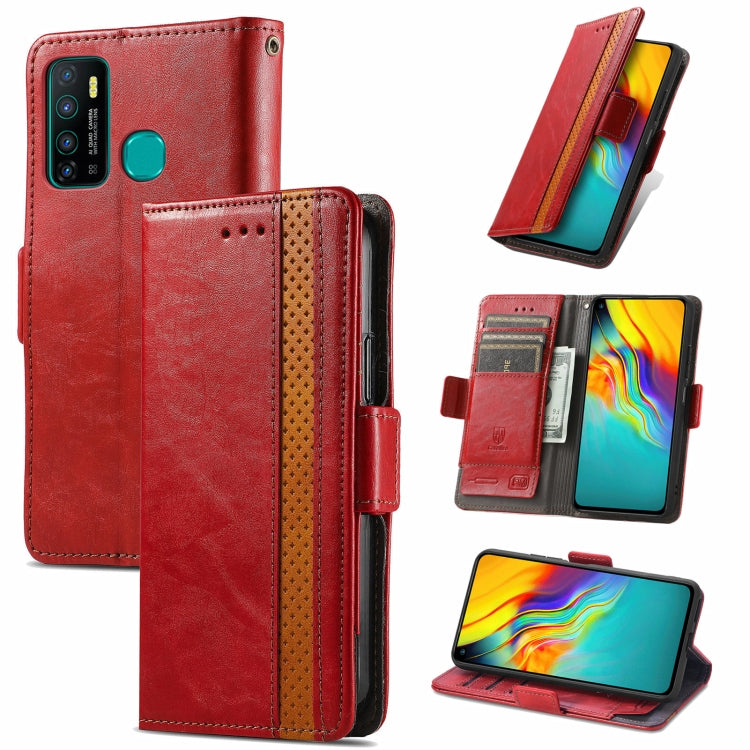 For Infinix Hot 9 CaseNeo Business Splicing Dual Magnetic Buckle Horizontal Flip PU Leather Case with Holder & Card Slots & Wallet