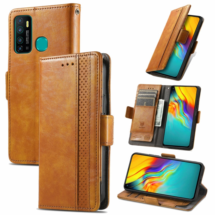 For Infinix Hot 9 CaseNeo Business Splicing Dual Magnetic Buckle Horizontal Flip PU Leather Case with Holder & Card Slots & Wallet