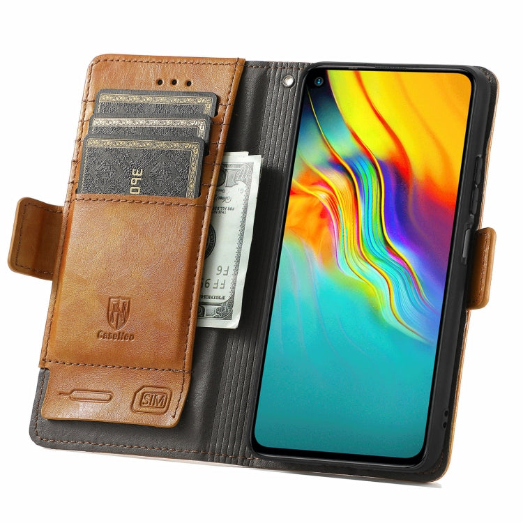 For Infinix Hot 9 CaseNeo Business Splicing Dual Magnetic Buckle Horizontal Flip PU Leather Case with Holder & Card Slots & Wallet