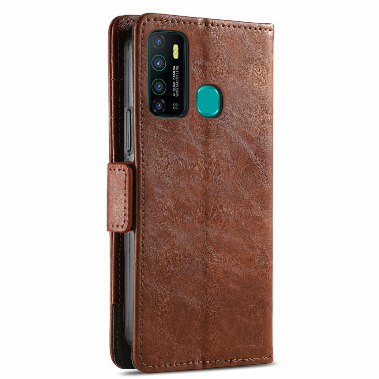 For Infinix Hot 9 CaseNeo Business Splicing Dual Magnetic Buckle Horizontal Flip PU Leather Case with Holder & Card Slots & Wallet