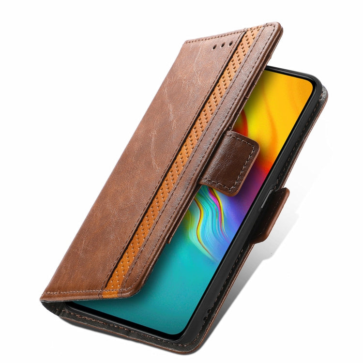 For Infinix Hot 9 CaseNeo Business Splicing Dual Magnetic Buckle Horizontal Flip PU Leather Case with Holder & Card Slots & Wallet