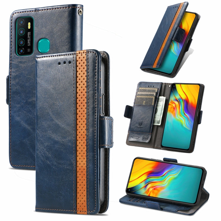 For Infinix Hot 9 CaseNeo Business Splicing Dual Magnetic Buckle Horizontal Flip PU Leather Case with Holder & Card Slots & Wallet