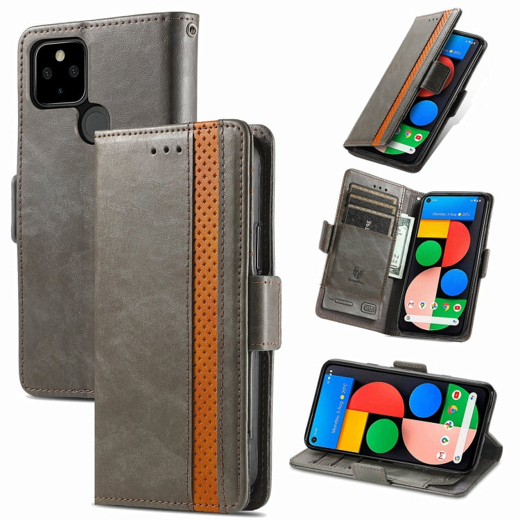 For Google Pixel 5a 5G CaseNeo Business Splicing Dual Magnetic Buckle Horizontal Flip PU Leather Case with Holder & Card Slots & Wallet