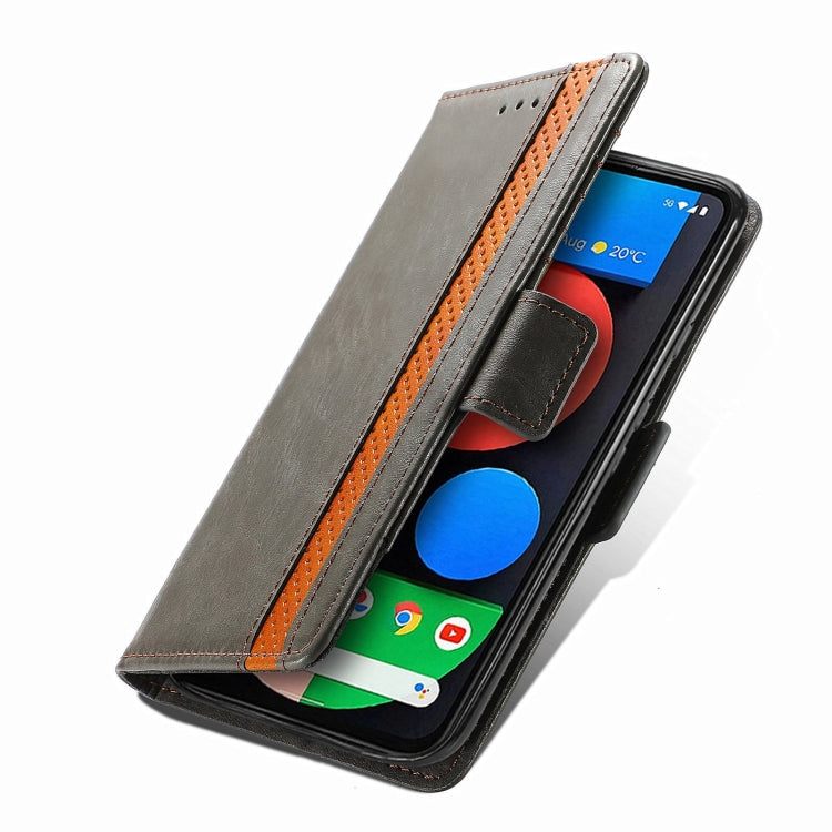 For Google Pixel 5a 5G CaseNeo Business Splicing Dual Magnetic Buckle Horizontal Flip PU Leather Case with Holder & Card Slots & Wallet