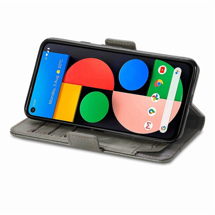 For Google Pixel 5a 5G CaseNeo Business Splicing Dual Magnetic Buckle Horizontal Flip PU Leather Case with Holder & Card Slots & Wallet