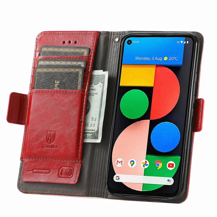 For Google Pixel 5a 5G CaseNeo Business Splicing Dual Magnetic Buckle Horizontal Flip PU Leather Case with Holder & Card Slots & Wallet