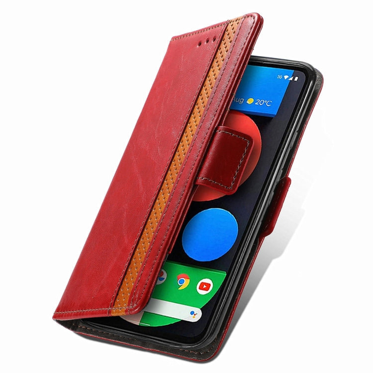 For Google Pixel 5a 5G CaseNeo Business Splicing Dual Magnetic Buckle Horizontal Flip PU Leather Case with Holder & Card Slots & Wallet