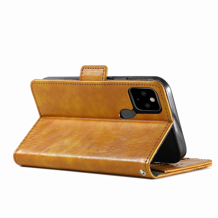 For Google Pixel 5a 5G CaseNeo Business Splicing Dual Magnetic Buckle Horizontal Flip PU Leather Case with Holder & Card Slots & Wallet