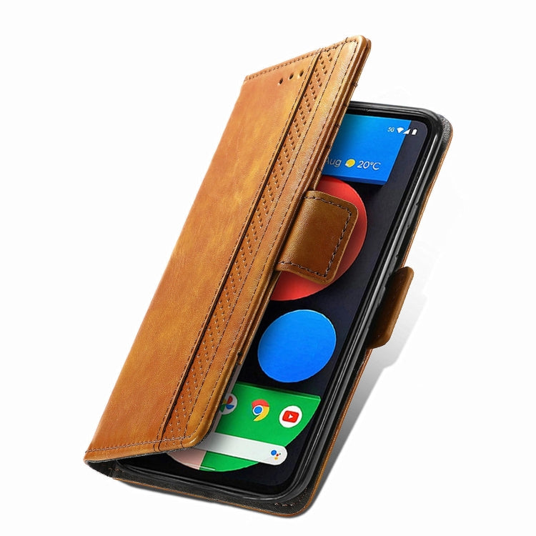 For Google Pixel 5a 5G CaseNeo Business Splicing Dual Magnetic Buckle Horizontal Flip PU Leather Case with Holder & Card Slots & Wallet