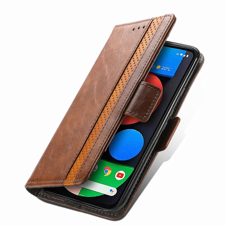 For Google Pixel 5a 5G CaseNeo Business Splicing Dual Magnetic Buckle Horizontal Flip PU Leather Case with Holder & Card Slots & Wallet