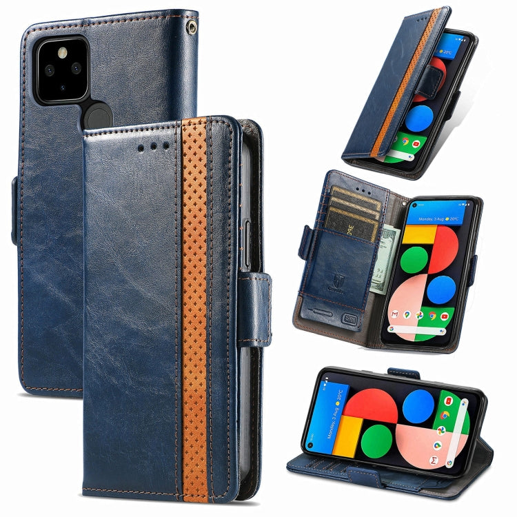 For Google Pixel 5a 5G CaseNeo Business Splicing Dual Magnetic Buckle Horizontal Flip PU Leather Case with Holder & Card Slots & Wallet