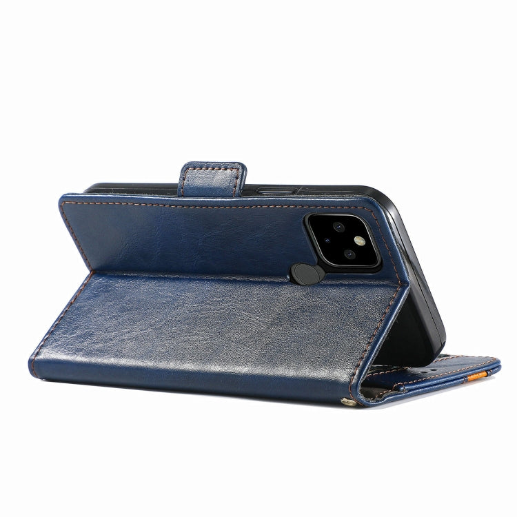 For Google Pixel 5a 5G CaseNeo Business Splicing Dual Magnetic Buckle Horizontal Flip PU Leather Case with Holder & Card Slots & Wallet