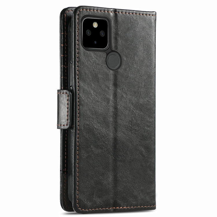 For Google Pixel 5a 5G CaseNeo Business Splicing Dual Magnetic Buckle Horizontal Flip PU Leather Case with Holder & Card Slots & Wallet