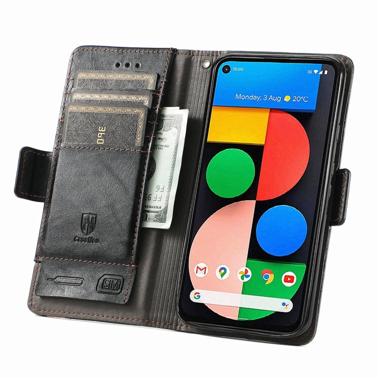 For Google Pixel 5a 5G CaseNeo Business Splicing Dual Magnetic Buckle Horizontal Flip PU Leather Case with Holder & Card Slots & Wallet
